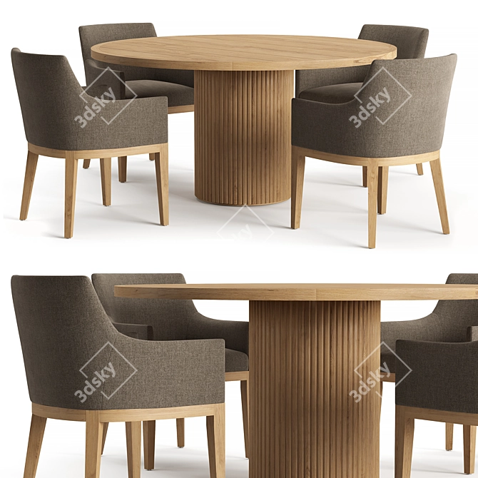 Teak Dining Set by Morgan 3D model image 1