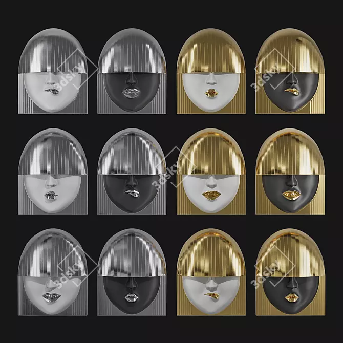 Fashion Faces Wall Art Collection 3D model image 2