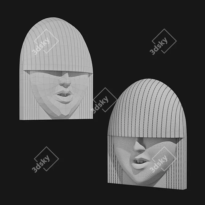 Fashion Faces Wall Art Collection 3D model image 6