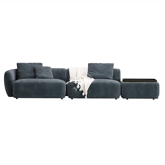 Sleek Modular Sofa Fabro 2 3D model image 2