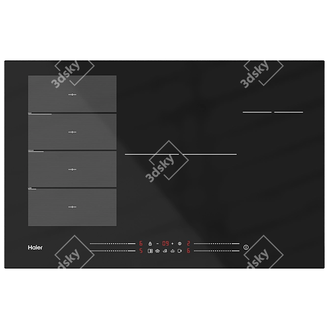 Sleek Induction Hob, Efficient Performance 3D model image 1