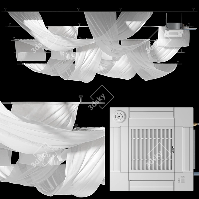 Sleek Ceiling Drapery Set

Translations of the description:
Ceiling drapery for decorating the ceilings of beauty salons, perg 3D model image 2