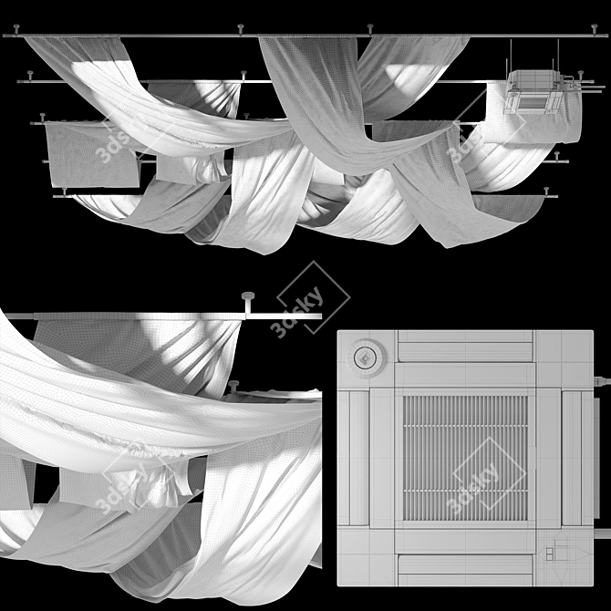 Sleek Ceiling Drapery Set

Translations of the description:
Ceiling drapery for decorating the ceilings of beauty salons, perg 3D model image 5