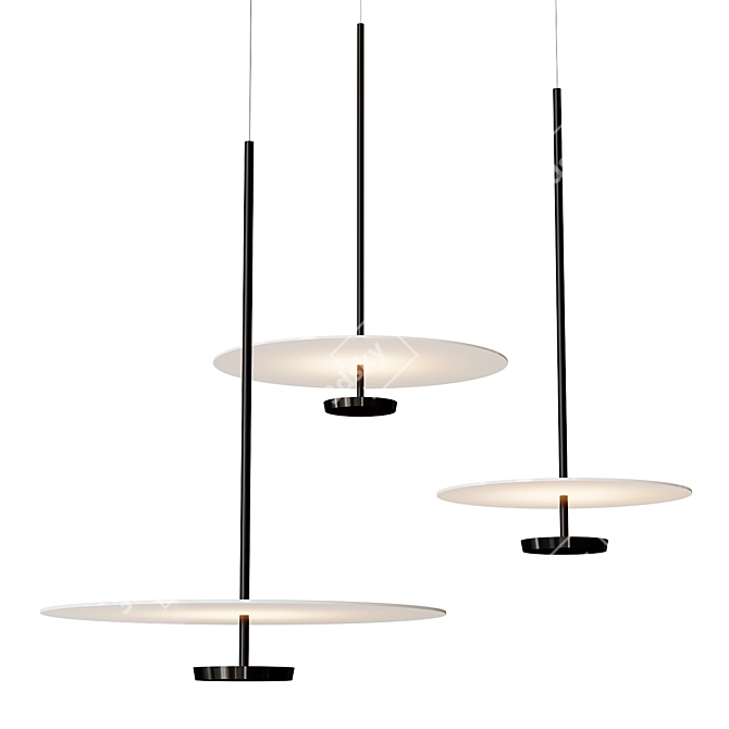 Vibia Flat Pendant Lamps Collection 3D model image 1