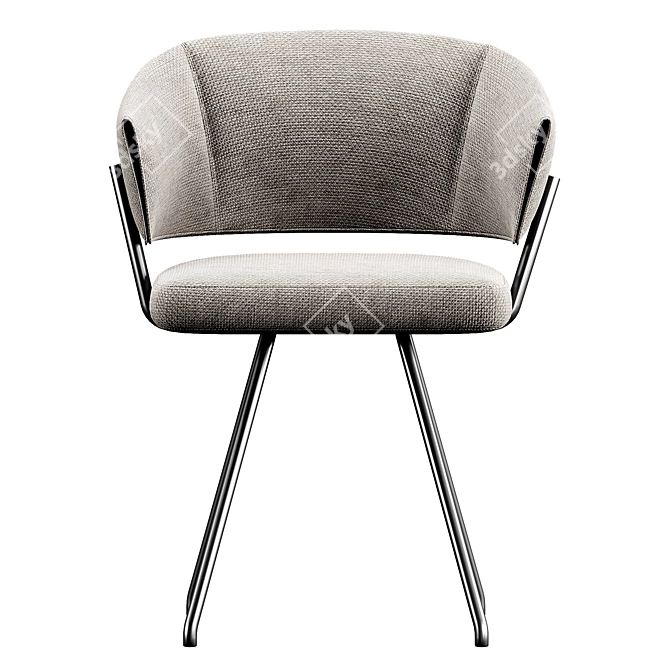 Minimalist Upholstered Chair Bahia 3D model image 2