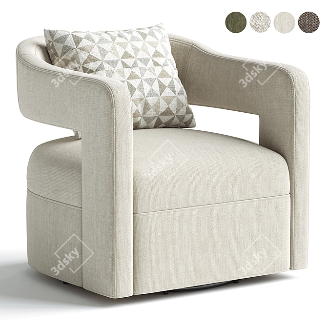 Elegant Moani Swivel Chair 3D model image 1