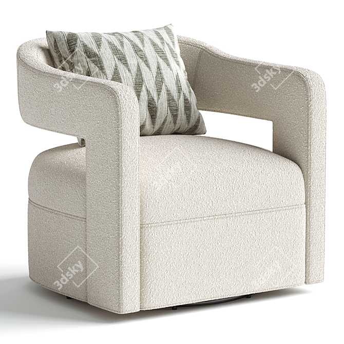 Elegant Moani Swivel Chair 3D model image 3