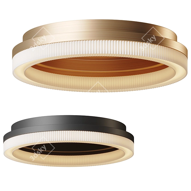 Modern Chic Calix Gold Flushmount 3D model image 1