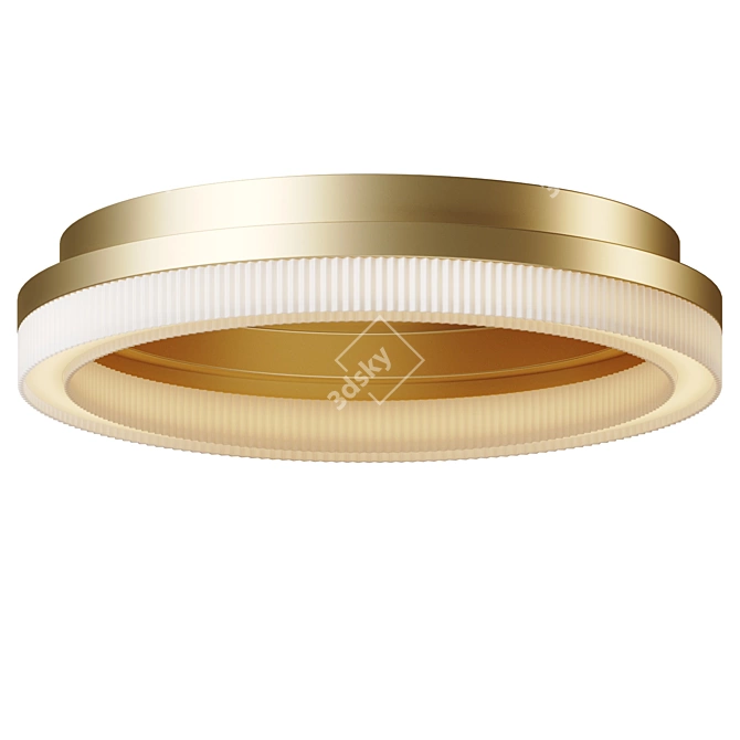 Modern Chic Calix Gold Flushmount 3D model image 2