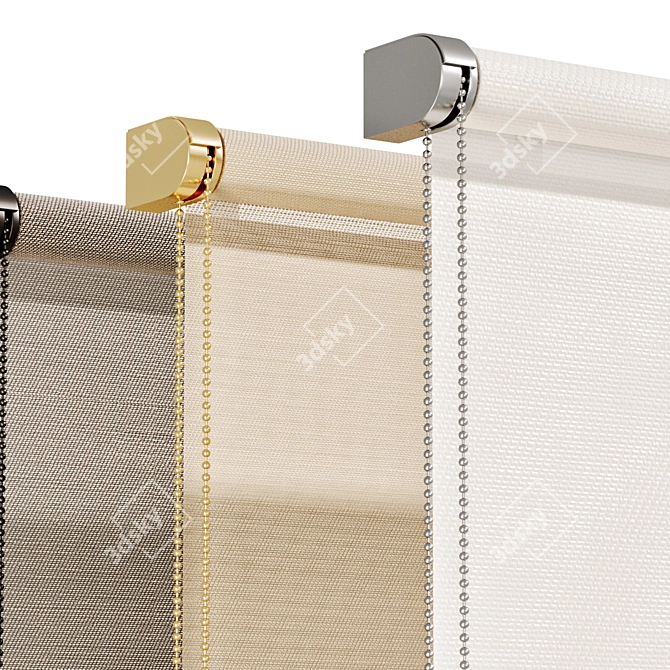 Modern Roller Blinds Curtain Set 3D model image 5