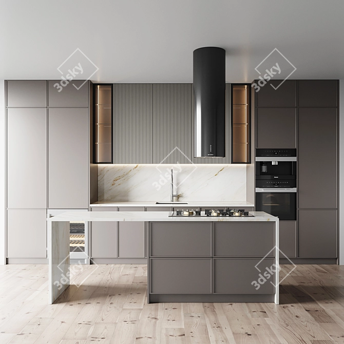 Modern Kitchen Interior Set 3D 3D model image 1