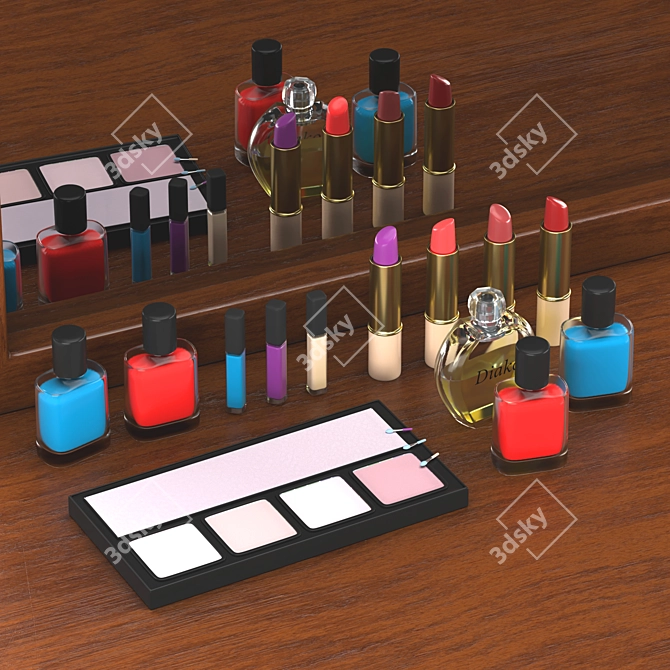 Innovative Makeup Table Design 3D model image 3