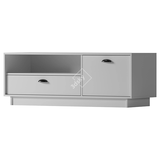 Modern White TV Stand Cabinet 3D model image 1