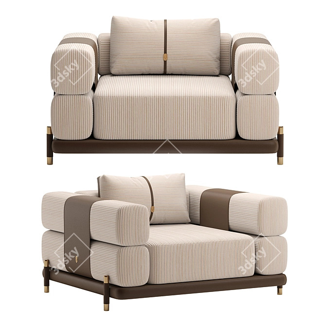 Elegant Twiggy Armchair with Style 3D model image 1