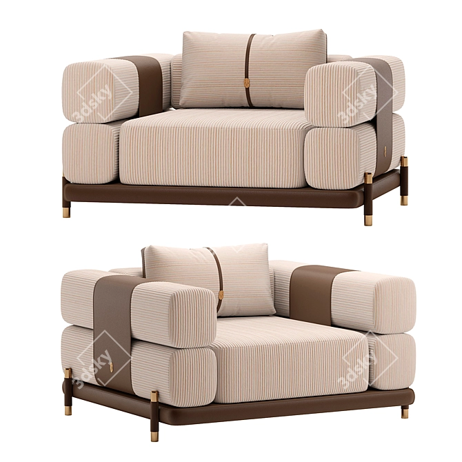 Elegant Twiggy Armchair with Style 3D model image 9