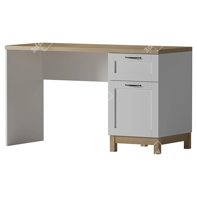 Ravenna Writing Desk in Milk 3D model image 1