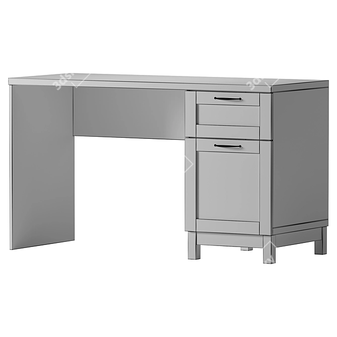 Ravenna Writing Desk in Milk 3D model image 2