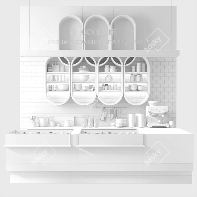 Dessert Display with Models Collection 3D model image 2