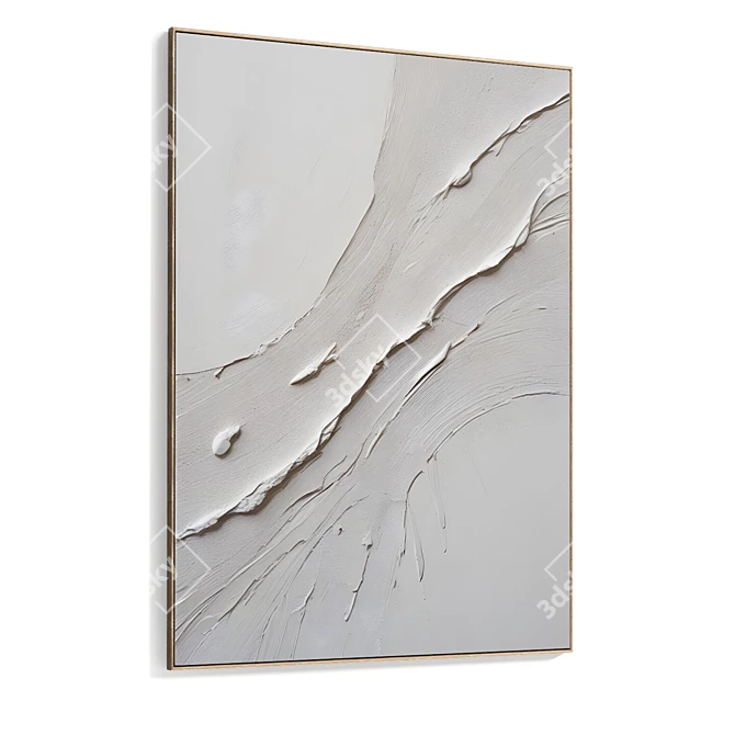 Plaster Dual Photo Frame with HQ Textures 3D model image 4