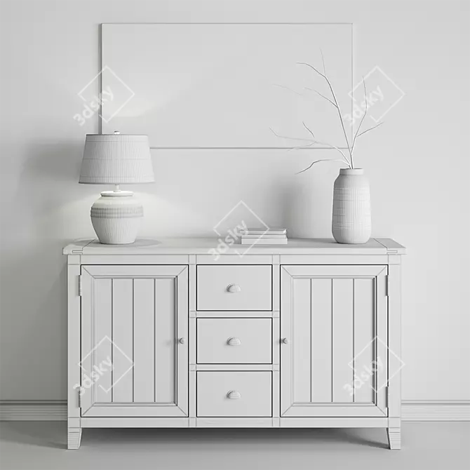 Elegant Collins Console Set 3D model image 4