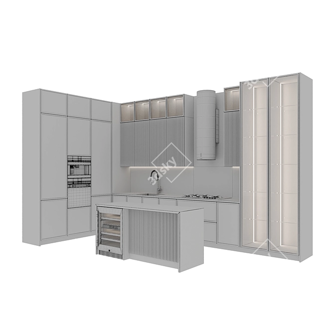 Modern Kitchen Appliance Set 3D model image 7