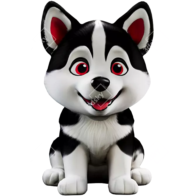 Siberian Husky Figurine 2021 Version 3D model image 1