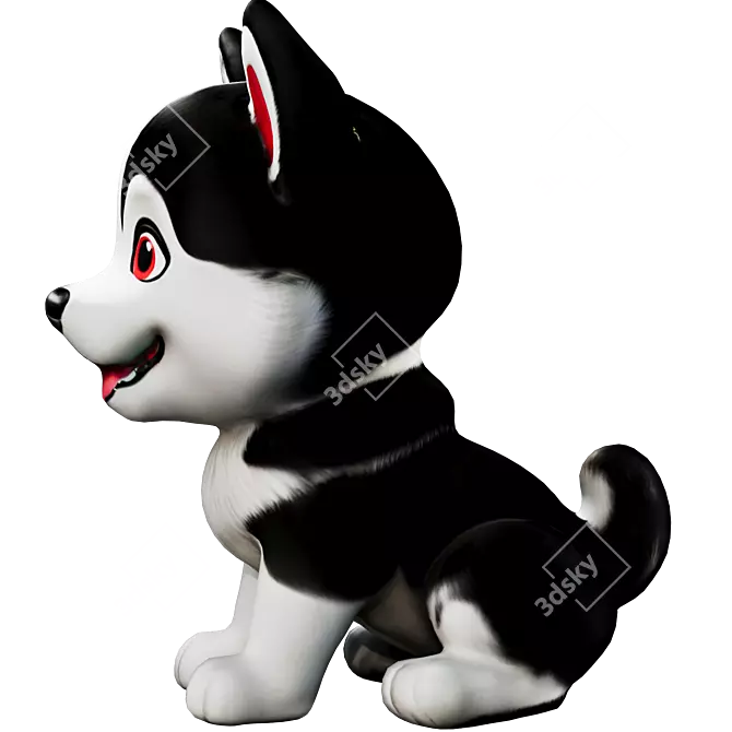 Siberian Husky Figurine 2021 Version 3D model image 3