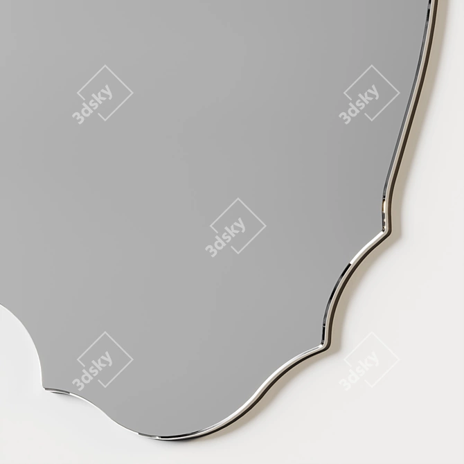 Elegant Romantica Beveled Oval Mirror 3D model image 4