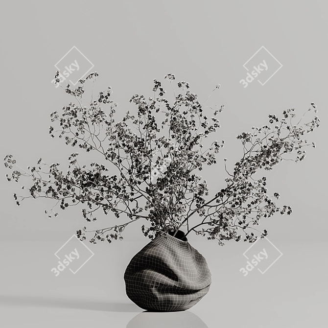 Floral Vase Bouquet Coral 53 3D model image 6