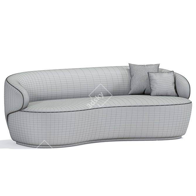 Cozy Cloud Boucle Sofa Set 3D model image 3