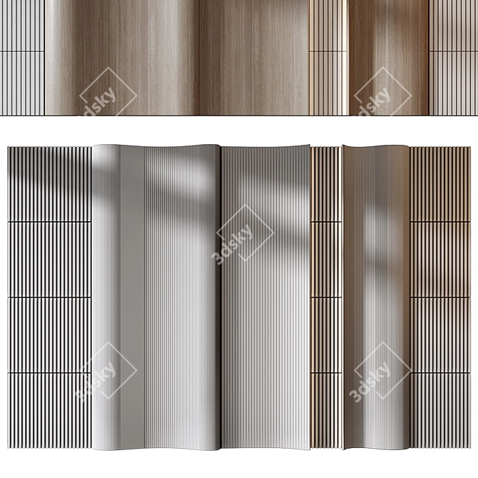 Natural Wood Wall Panel 0100 3D model image 3