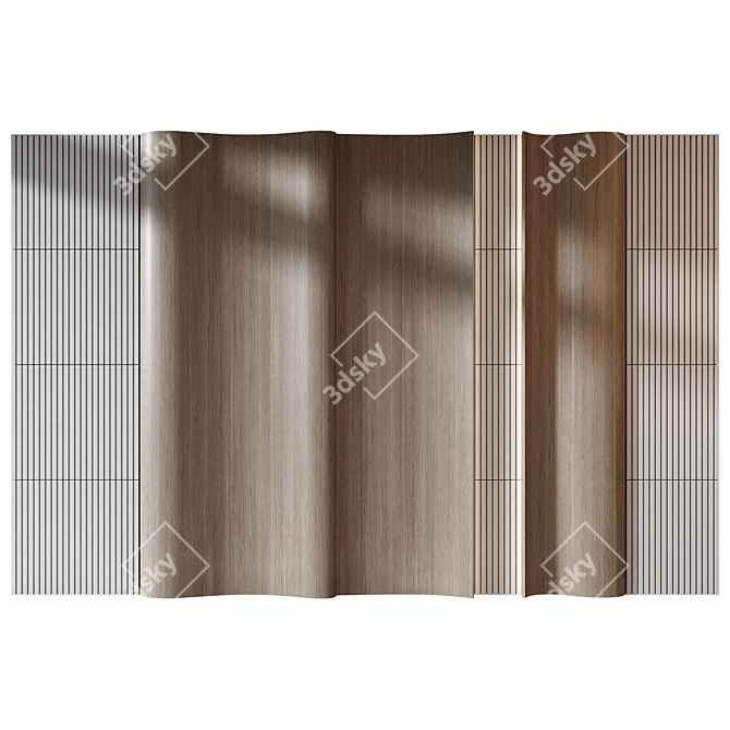 Natural Wood Wall Panel 0100 3D model image 4