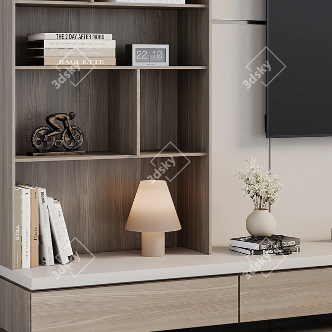 Modern TV Wall Collection Luxury 3D model image 3