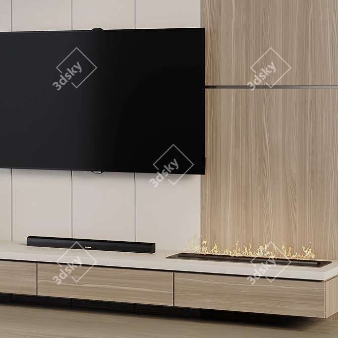 Modern TV Wall Collection Luxury 3D model image 4