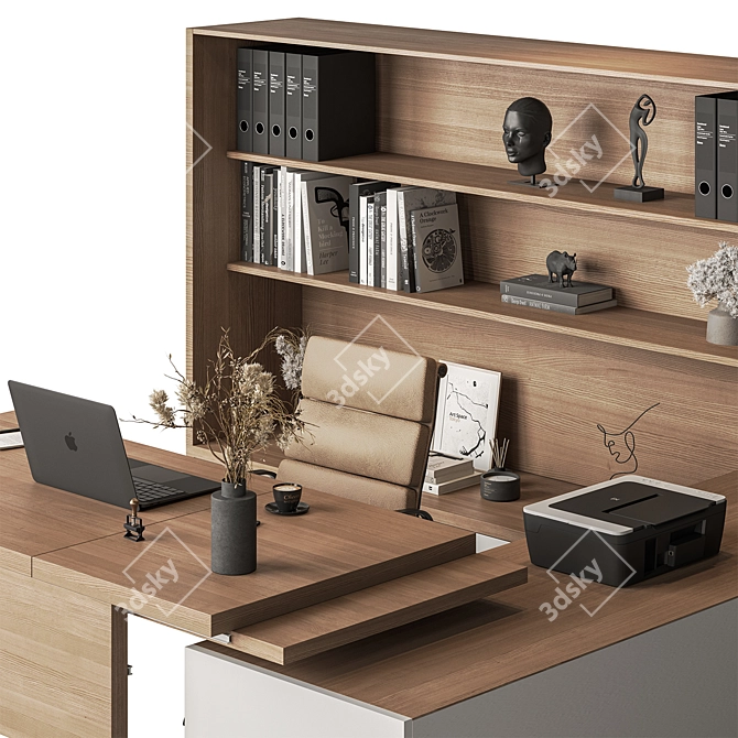 Executive Desk - Office Furniture 3D model image 4