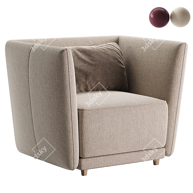 Modern Armchair Nisa Collection Products 3D model image 2