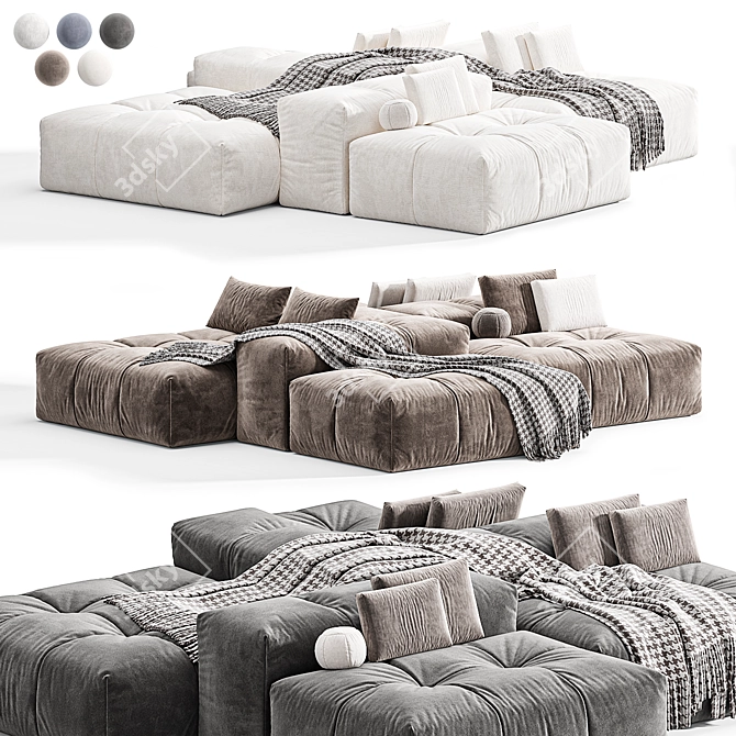 Modern Pixel Sofa Design 3D 3D model image 1