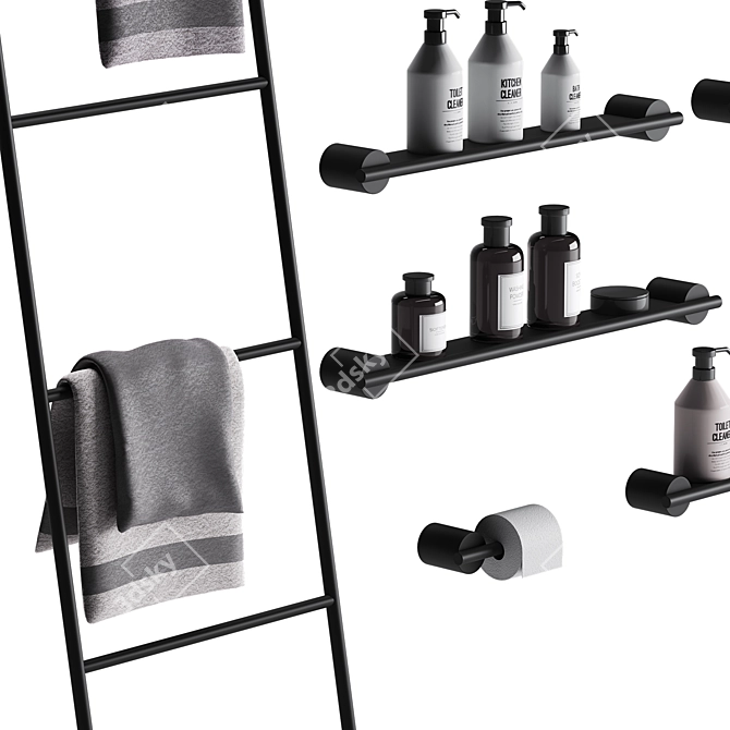 Tezza Bathroom Accessory Set 3 Variations 3D model image 4