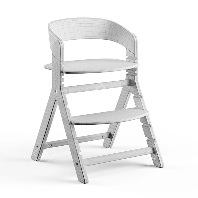 Little Chairman Adjustable High Chair 3D model image 6