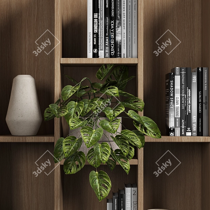 Modular Shelving Unit with Cabinet 3D model image 7