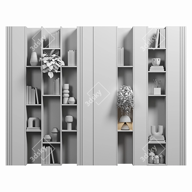 Modular Shelving Unit with Cabinet 3D model image 8