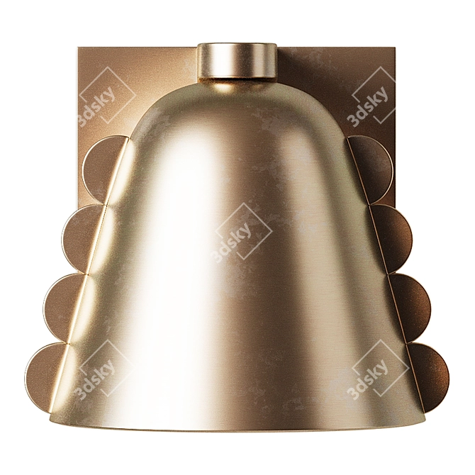 Modern Brass Wall Lamp Sconce 3D model image 5