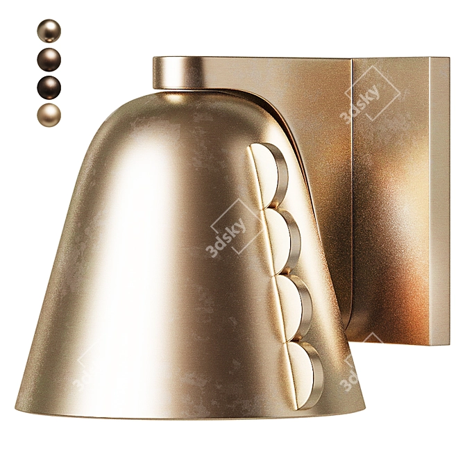 Modern Brass Wall Lamp Sconce 3D model image 7