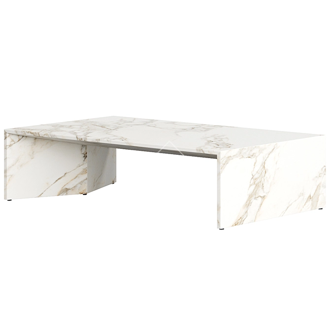 Elegant White Marble Outdoor Table 3D model image 3