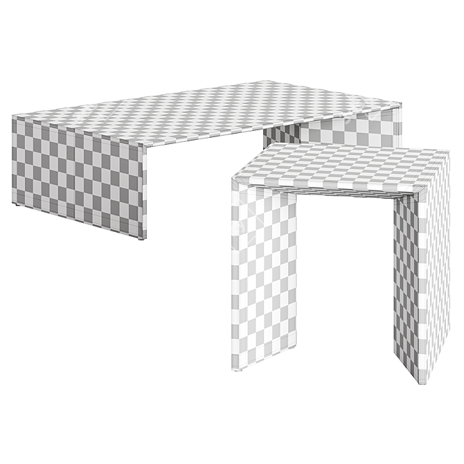 Elegant White Marble Outdoor Table 3D model image 5