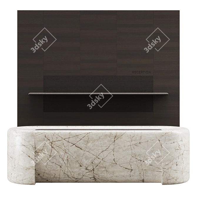 Marble Reception Desk Set 3D model image 5