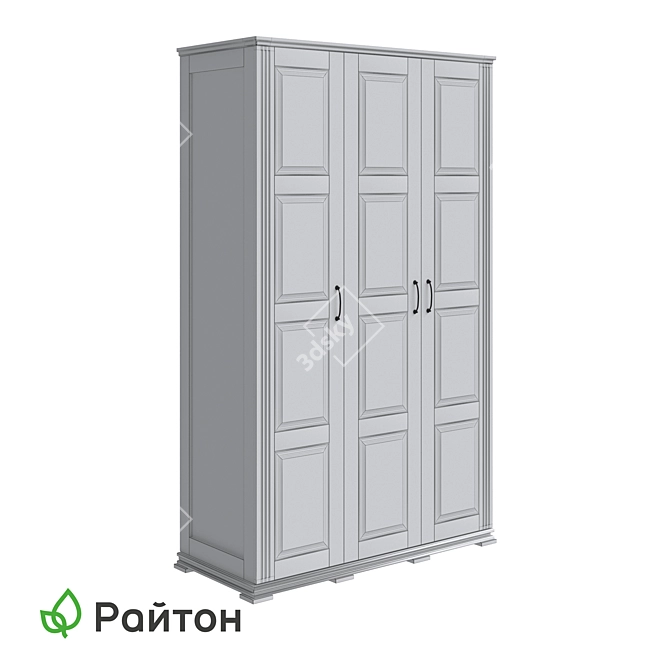 Milena 3-Door Wardrobe Set 3D model image 2