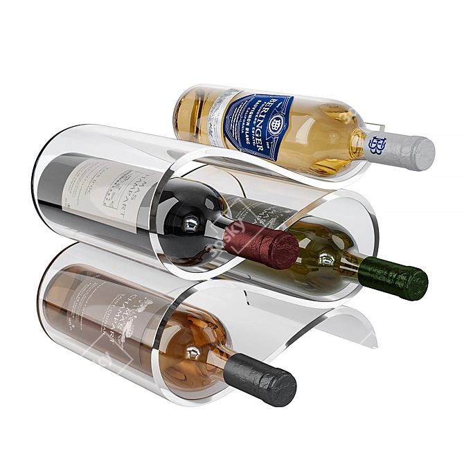 Modern Acrylic Wave Wine Holder 3D model image 1