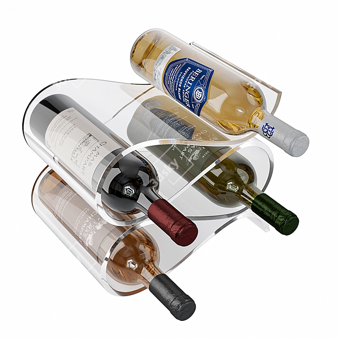 Modern Acrylic Wave Wine Holder 3D model image 2