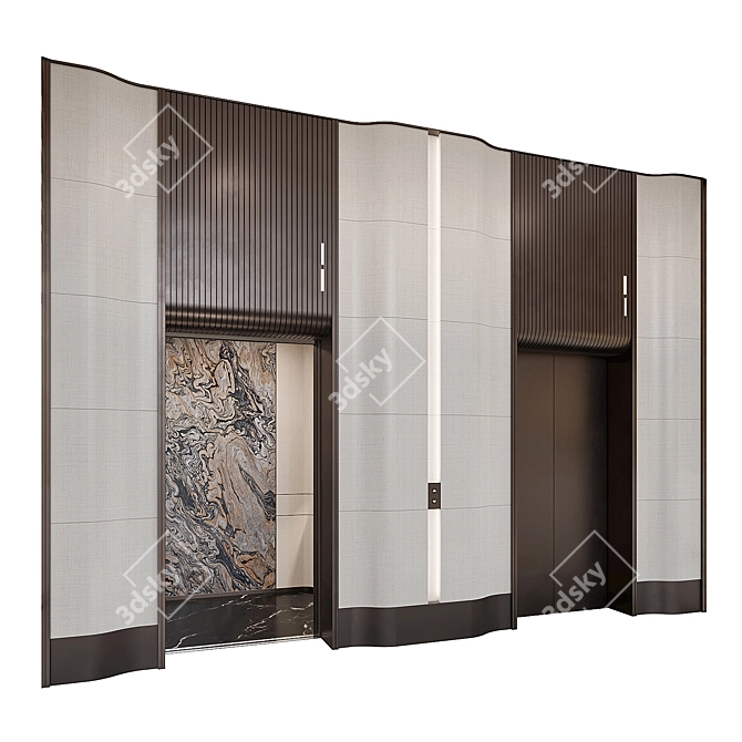 Modern Elevator Lobby Design Bundle 3D model image 2